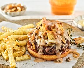 French Onion Open-Faced Burgers